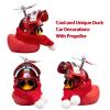 wonuu Rubber Duck Car Ornaments Yellow Duck Car Dashboard Decorations with Propeller Helmet for Christmas Decor and Home Decorations for Adults (S-Yellow&Red) view 3