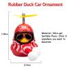 wonuu Rubber Duck Car Ornaments Yellow Duck Car Dashboard Decorations with Propeller Helmet for Christmas Decor and Home Decorations for Adults (S-Yellow&Red) view 4