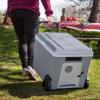 Koolatron Electric Portable Cooler Plug in 12V Car Cooler/Warmer 36 qt (34 L) w/Wheels, No Ice Thermo Electric Portable Fridge for Camping, Travel Road Trips with 12 Volt DC Power Cord, Gray/White. view 2