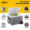 Koolatron Electric Portable Cooler Plug in 12V Car Cooler/Warmer 36 qt (34 L) w/Wheels, No Ice Thermo Electric Portable Fridge for Camping, Travel Road Trips with 12 Volt DC Power Cord, Gray/White. view 3