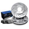 R1 Concepts Rear Brakes and Rotors Kit |Rear Brake Pads| Brake Rotors and Pads| Semi Metallic Brake Pads and Rotors |fits 2011-2018 Porsche Cayenne view 1