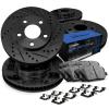 R1 Concepts Front Rear Brakes and Rotors Kit |Front Rear Brake Pads| Brake Rotors and Pads| Semi Metallic Brake Pads and Rotors |Hardware Kit|fits 2003-2010 Porsche Cayenne, Volkswagen Touareg view 1
