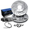 R1 Concepts Rear Brakes and Rotors| Hardware Included| Rear Semi Met Brake Pads and Rotors Kit| Fits 2006 Porsche Cayenne view 1