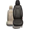 BREMER SITZBEZGE Measure Car Seat Covers Compatible with Peugeot 208 1 Driver & Passenger Set from 2012-2019 / Car Seat Cover Velour Faux Leather Set of 2 in Black view 2