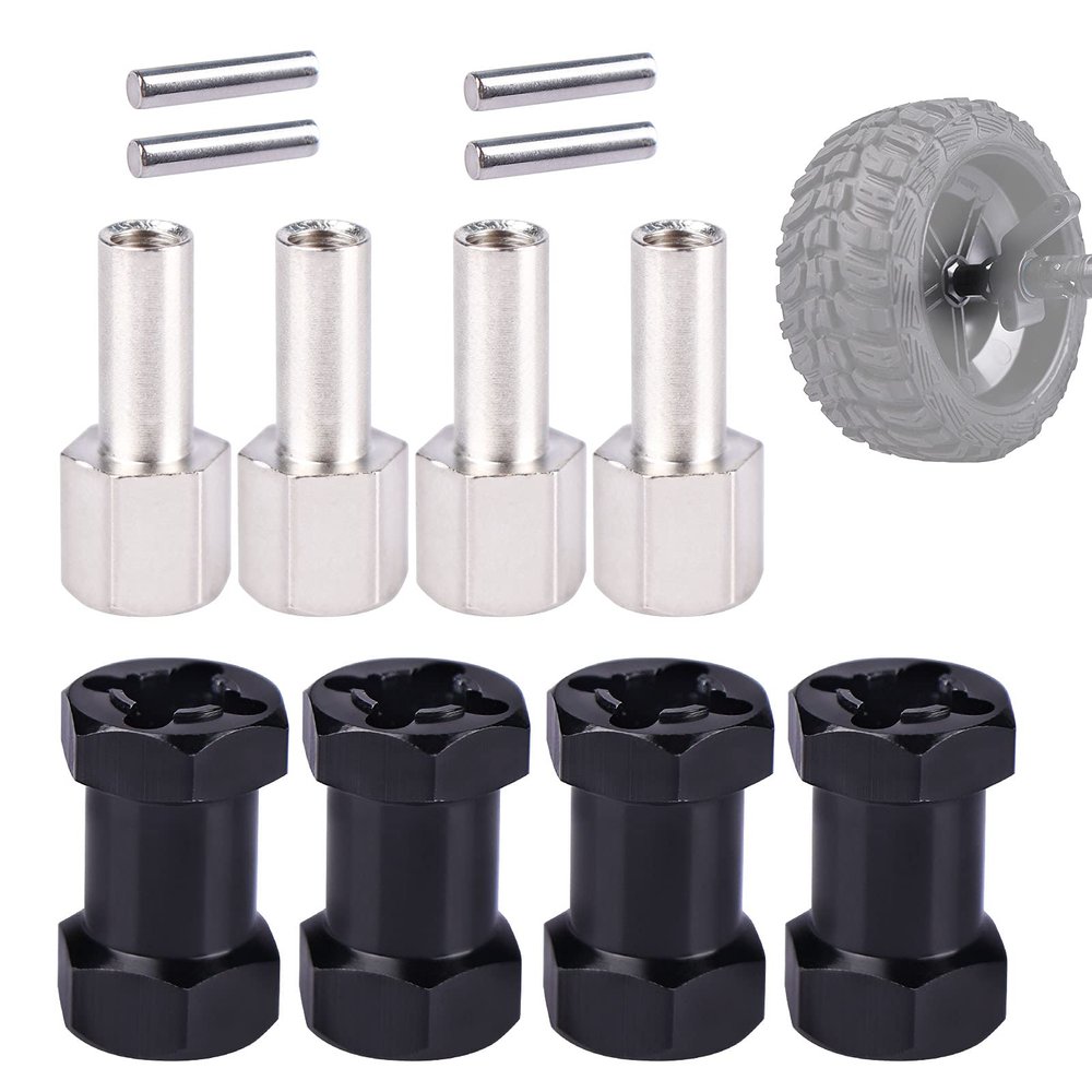 AIMROCK 12mm Hex Hub Extension Wheel Spacer 20mm Offset for 1/10 SCX10 SCX10 II Wraith Gen7 Gen8 D90 RC Crawler Truck (Black, 20mm)