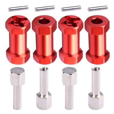 AIMROCK 12mm Hex Hub Extension Wheel Spacer 25mm Offset for 1/10 SCX10 SCX10 II Wraith RC Crawler Truck (Red, 25mm)