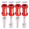AIMROCK 12mm Hex Hub Extension Wheel Spacer 25mm Offset for 1/10 SCX10 SCX10 II Wraith RC Crawler Truck (Red, 25mm) view 1