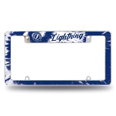 Rico Industries NHL Tampa Bay Lightning Tie Dye 12" x 6" Chrome Tie-Dye Automotive License Plate Frame for Car/Truck/SUV