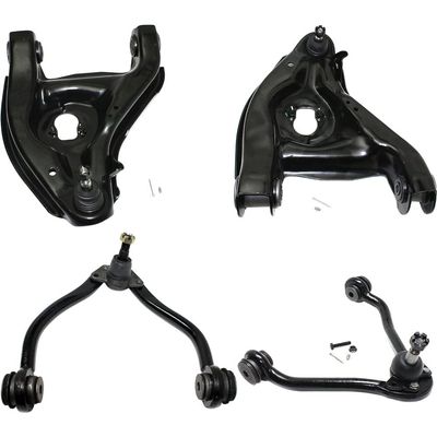 MGPRO Control Arm Kit 4pcs Right Passenger Front Left Driver Upper Lower Side with Ball Joints Rubber Bushing for GMC for Chevy Non Adjustable