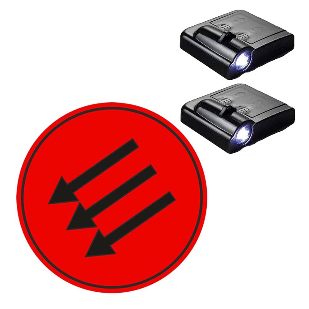 Iron Front Car Door LED Projector Light (Set of 2) Wireless