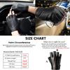 LJCZKA Fingerless Driving PU Leather Gloves Outdoor Sport Faux Half Finger with Anti-Slip Layer Glove for Men Women view 2