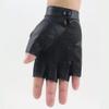 LJCZKA Fingerless Driving PU Leather Gloves Outdoor Sport Faux Half Finger with Anti-Slip Layer Glove for Men Women view 4