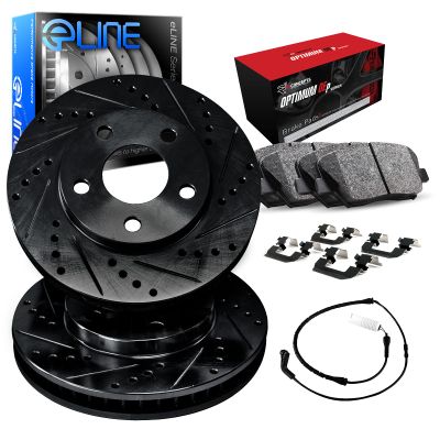 R1 Concepts Rear Brakes and Rotors| Hardware Included| Rear Optimum OEp Brake Pads and Rotors Kit| Fits 2006 Porsche Cayenne
