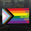 Applicable Pun Rainbow Every One is Welcome Here Progress Pride Flag LGBTQ POC Transgender Flag - Vinyl Decal Sticker 6 inch view 2