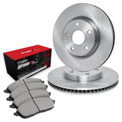 R1 Concepts Rear Brakes and Rotors| Automotive Replacement Brake Kits| Rear Optimum OEp Brake Pads and Rotors Kit| Fits 2006 Porsche Cayenne