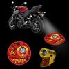 Apedes Born in USSR Universal Custom Waterproof 12V 3D LED Motorcycle Logo Projector Shadow Show 3D Led Tail Light for Motorcycle Bike Wired view 2