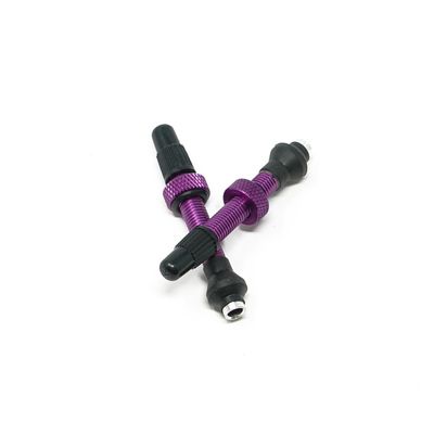 Industry Nine No-Clog Aluminum Tubeless Valve Stems Purple, 40mm, Pair