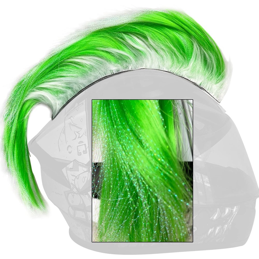 3T-SISTER Helmet Mohawk Hawk Cosplay Wig Helmet Accessory for Motorcycle Bicycle Ski Helmets Real Hair Decorations (Helmet not Included) (Blue)