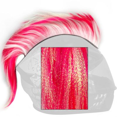 3T-SISTER Mohawk Hawk Cosplay Wig Helmet Accessory for Motorcycle, Bicycle, Ski Helmets - Real Hair Decorations (Blue)