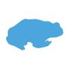 Dark Spark Decals Nestled Tree Frog Silhouette 8 inch Light Blue Indoor Outdoor Vinyl Decal view 1