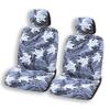 Hawaiian Car Seat Covers Set of 2 - Tribal Tapa Prints - Polynesian Designs - 2 Headrest Covers Included (Add 2 Armrest Slots per Seat Cover, Tribal Honu Gray) view 1