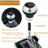Temzzer 5 Speed Gear Shifter Knob Ball PU Leather Shift Stick Lever Head for Most Manual Automotive Vehicles (Black, Silver) view 2