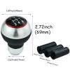 Temzzer 5 Speed Gear Shifter Knob Ball PU Leather Shift Stick Lever Head for Most Manual Automotive Vehicles (Black, Silver) view 4