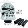 Temzzer Skull Resin Car Gear Shift Lever Handle Heavy Shiny Transmission Gear Shifter Knob for Most Manual Automotive Vehicles (Silver) view 2