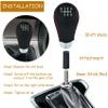 Temzzer 6 Speed Shift Knob Car Shifter Handle PU Leather Gear Stick Head for Most Manual Automatic Vehicles (Red Stitches) view 2