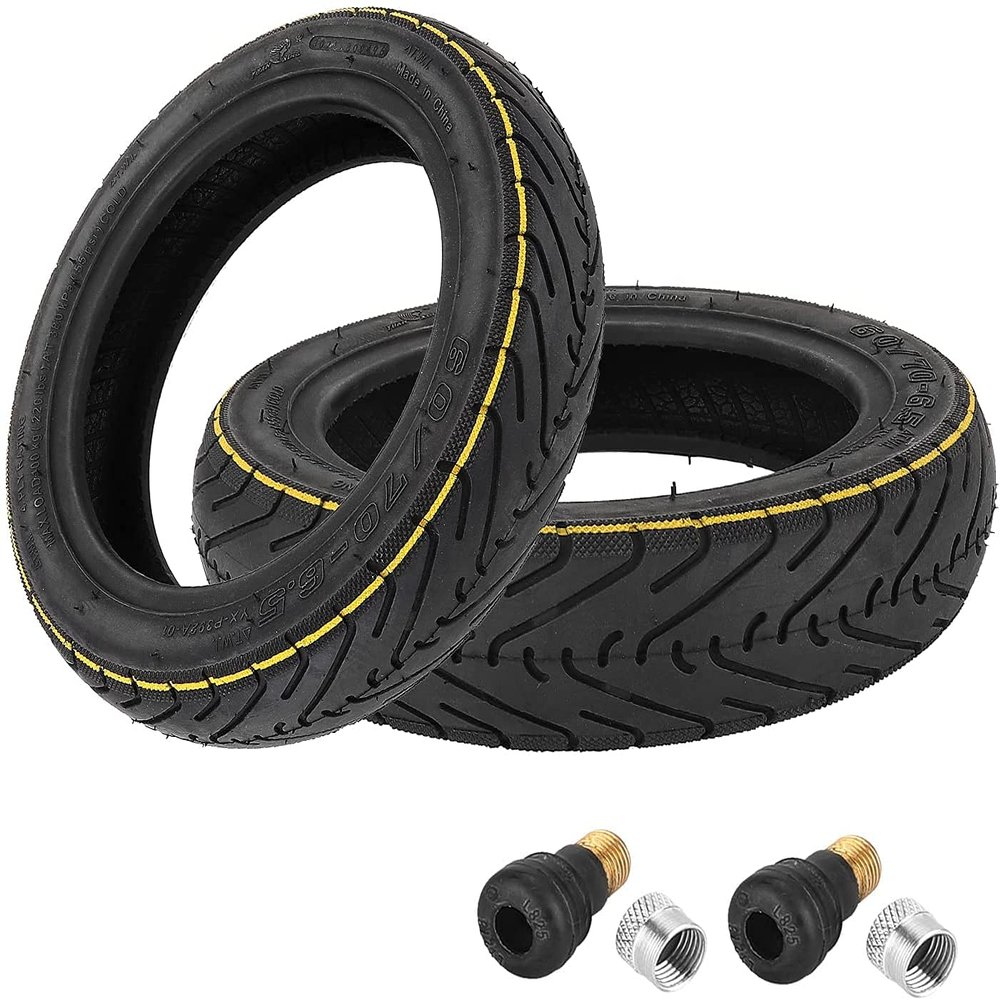 YBang 60/70-6.5 tubeless tire with valve for Segway Ninebot Max G30 / G30E / G30LP electric scooter solid rubber tires 10-inch anti-slip explosion-proof tires (2 Pcs)