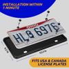 Silicone License Plate Frames - Black Front & Back License Plates Cover Bracket - Easy to Install Set of 2 License Plate Brackets with Screw Caps - Car & Truck Accessories for Teens, Men & Women view 2