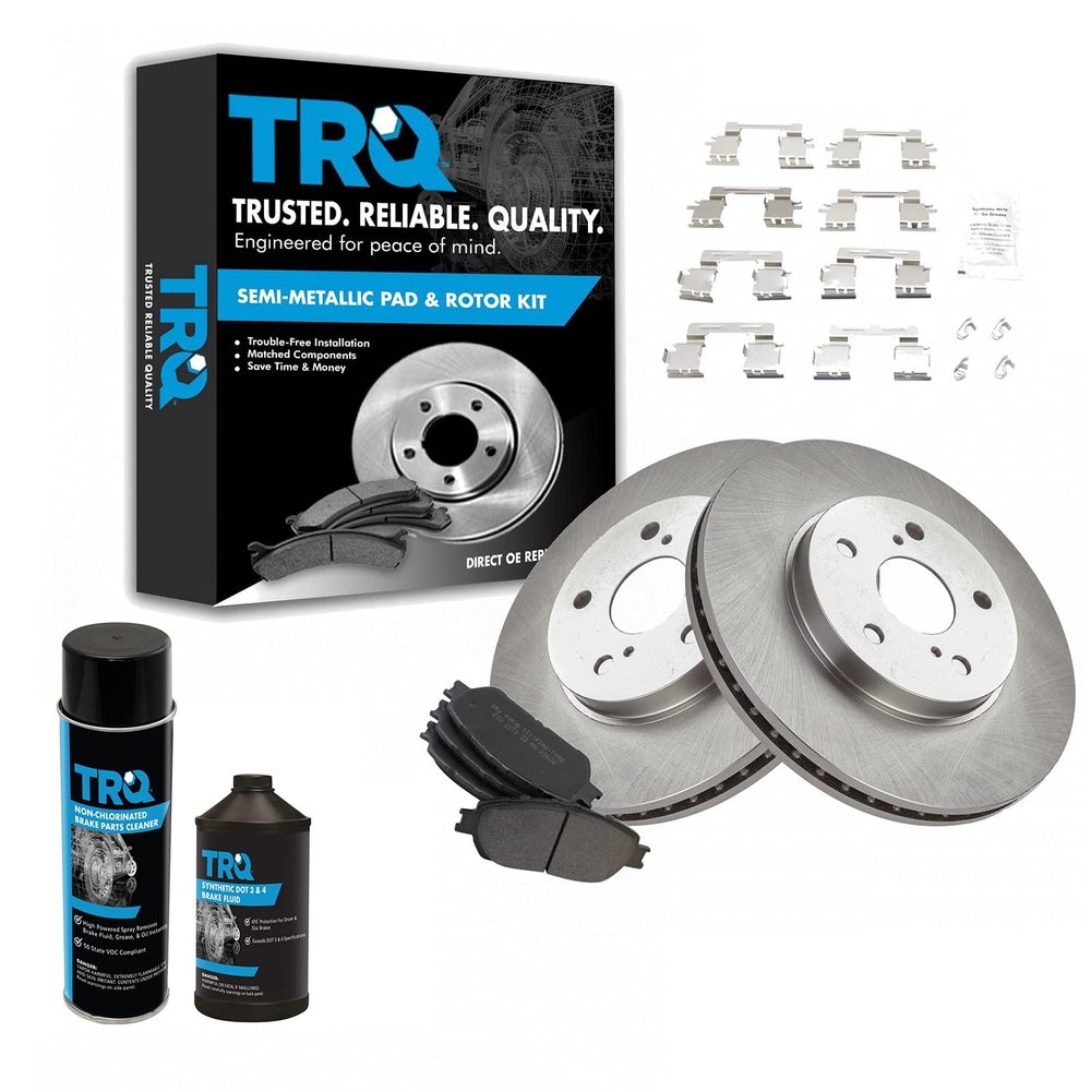 TRQ Front Brake Pad & Rotor Kit Semi-Metallic
