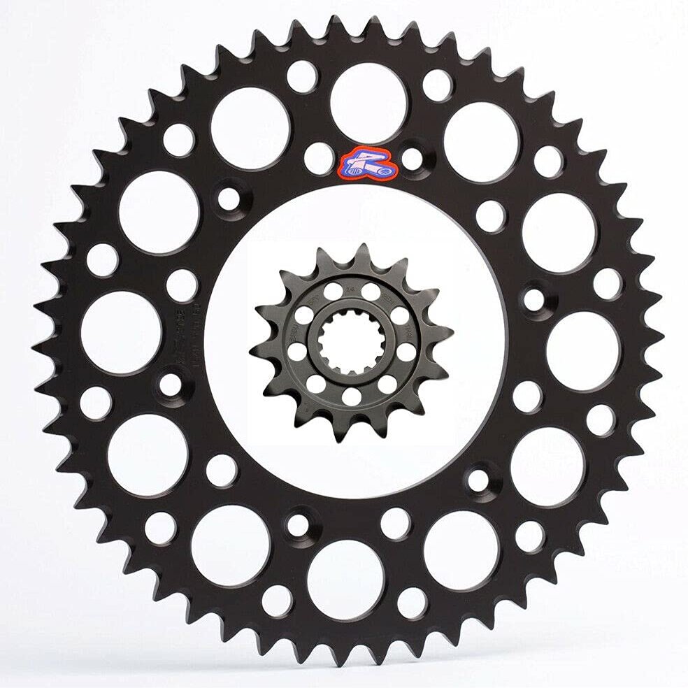 Renthal Ultralight Front & Ultralight Rear Sprocket Kit - 14/48 BLACK - Compatible with 2002 to 2022 Honda CRF450R