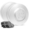 R1 Concepts Front Rear Brakes and Rotors Kit |Front Rear Brake Pads| Brake Rotors and Pads| Ceramic Brake Pads and Rotors |fits 2014-2015 Mercedes-Benz CLA250 view 1