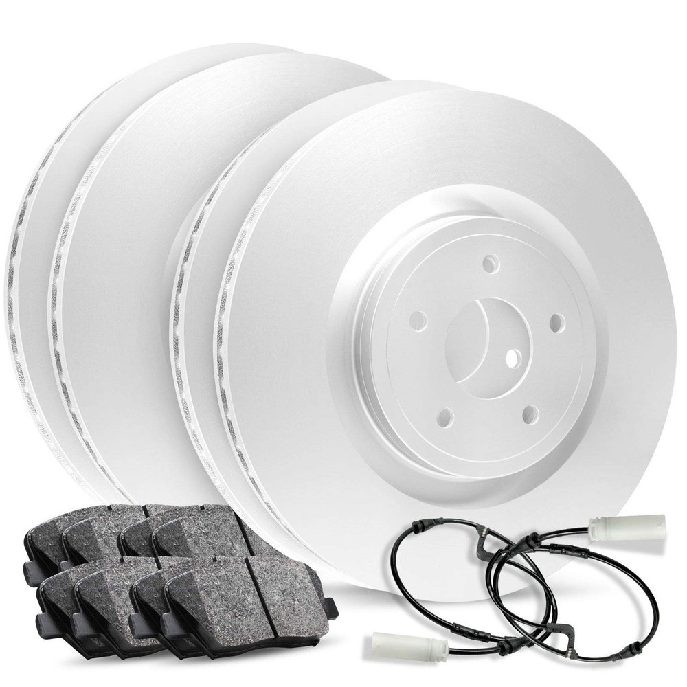 R1 Concepts Front and Rear Brake Kit Fits 2014-2015 Mercedes-Benz CLA250| Ceramic Pads, Blank Rotors| Sensor Wire| 13.0" Front & 11.61" Rear