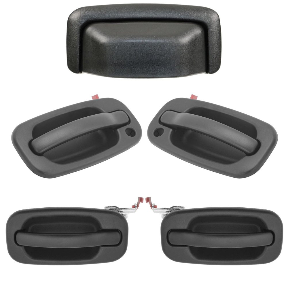 TRQ Exterior Door and Tailgate Handle Set Black