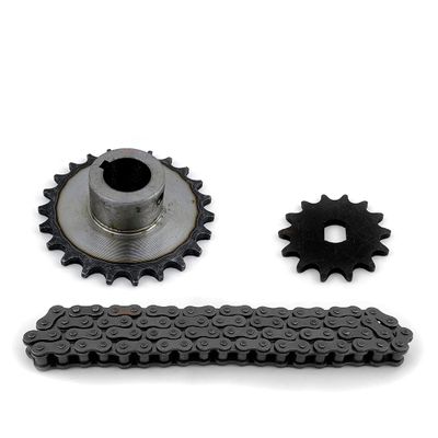 L-faster 23 Teeth Fixed Sprocket Wheel with 14 Teeth Motor Gear and 70 Links #420 Chain for Tricycle Bike 24mm Axle (23T-14T-70L)