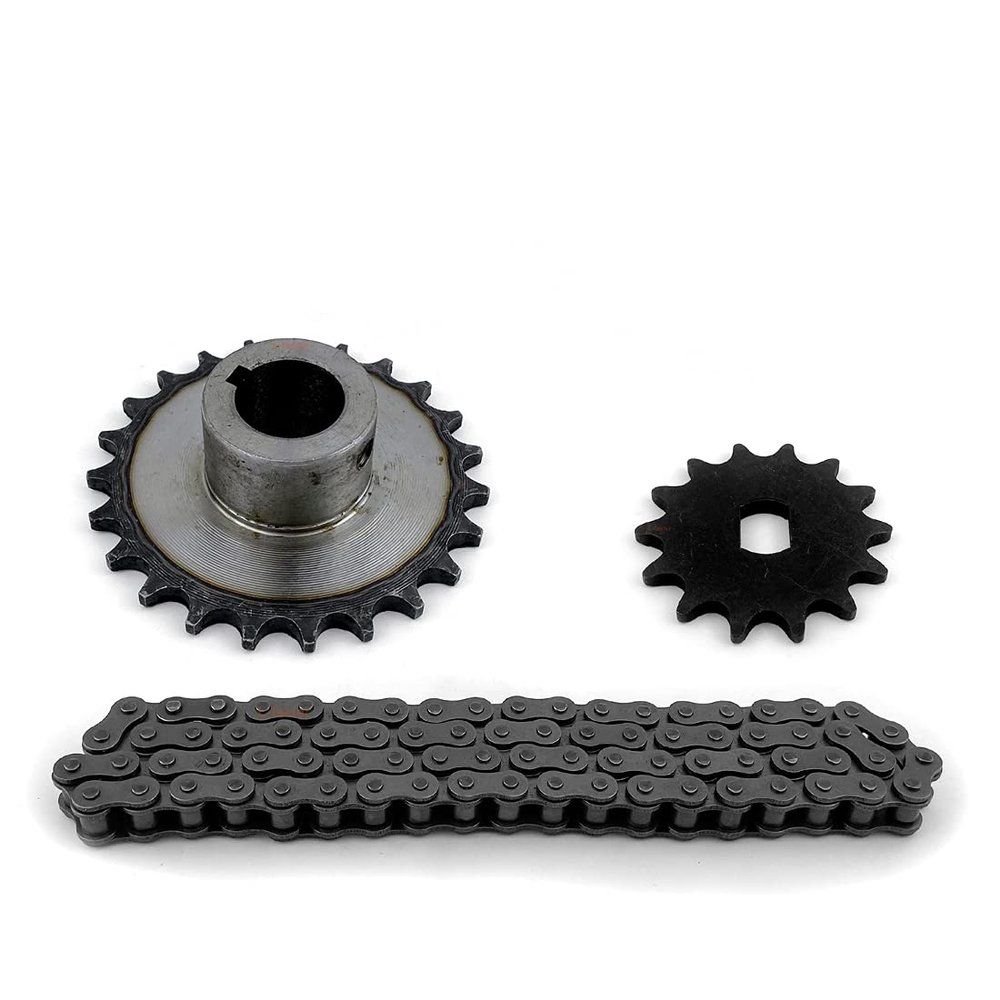 L-faster 23 Teeth Fixed Sprocket Wheel with 14 Teeth Motor Gear and 70 Links #420 Chain for Tricycle Bike 24mm Axle (23T-14T-70L)