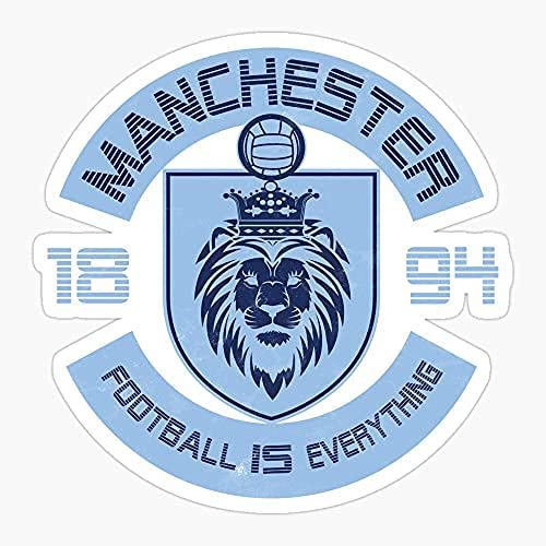 Pack of 2 3" Stickers - Man Vintage Manchester Retro Distressed City Fc Sticker Graphic - Die Cut Sticker, High Resolution Top Grade Vinyl