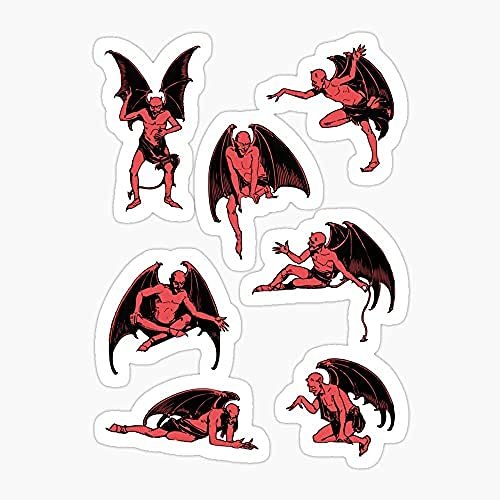 Pack of 2 3" Stickers - Devils Demons Sticker Pack Classic Vintage Spooky Halloween Goth Stickers More Order Medium XL Sticker Sticker Graphic - Die Cut Sticker, High Resolution Top Grade Vinyl