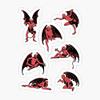 Pack of 2 3" Stickers - Devils Demons Sticker Pack Classic Vintage Spooky Halloween Goth Stickers More Order Medium XL Sticker Sticker Graphic - Die Cut Sticker, High Resolution Top Grade Vinyl view 1