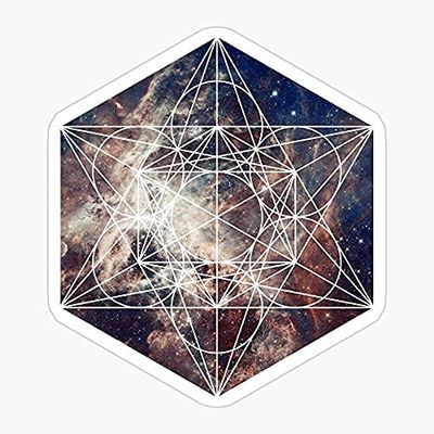 Pack of 2 3" Stickers - Metatrons Art Life Future Metatron Fractal Cube Sacred Fashion Geometry Spirituality Merkhaba Sticker Graphic - Die Cut Sticker, High Resolution Top Grade Vinyl