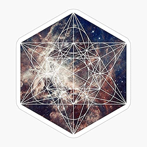 Pack of 2 3" Stickers - Metatrons Art Life Future Metatron Fractal Cube Sacred Fashion Geometry Spirituality Merkhaba Sticker Graphic - Die Cut Sticker, High Resolution Top Grade Vinyl