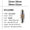 6 Pack 6 Colors to Choose Super Bright LED White Bulb 500 Lumens 3014 24-SMD Festoon 36mm 1.53" 6411 6461 DE3425 C5W LED Bulbs for Car Interior Map Dome Trunk Courtesy License Plate Light (White) view 2