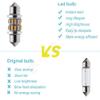 6 Pack 6 Colors to Choose Super Bright LED White Bulb 500 Lumens 3014 24-SMD Festoon 36mm 1.53" 6411 6461 DE3425 C5W LED Bulbs for Car Interior Map Dome Trunk Courtesy License Plate Light (White) view 3