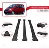 apline Compatible with Mercedes Vaneo (W414) 2002-2005 Fly Model Car Roof Rack Cross Bar Black Aluminium 3 Bars view 3