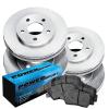 PowerSport Front Rear Brakes and Rotors Kit |Front Rear Brake Pads| Brake Rotors and Pads| Semi Metallic Brake Pads and Rotors |fits 2011-2014 Porsche Cayenne view 1