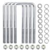 4 Sets 304 Stainless Steel Square U Bolt,U Bolts 3 inch Wide,1/2" D x 3-1/16" W x 7-5/16"L U-Bolts for Boat Trailer with Nuts and Washers, for Automobiles Trailer, Ski Boat view 1