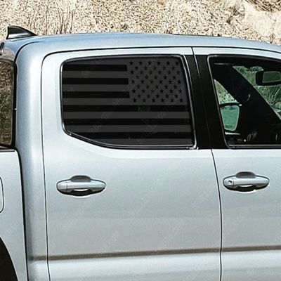 Skull Daddy Graphics PRECUT Window USA Flags to fit Toyota Tacoma 2005-2022 (Passenger Side)