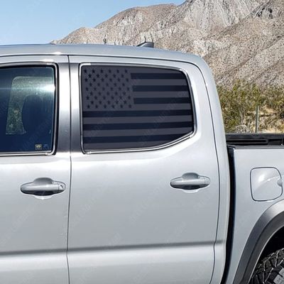 Skull Daddy Graphics PRECUT Window USA Flags to fit Toyota Tacoma 2005-2022 (Both Sides)